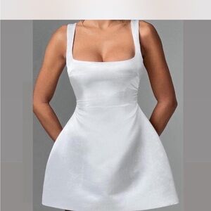 White Square-Neck Mini Dress - Brand